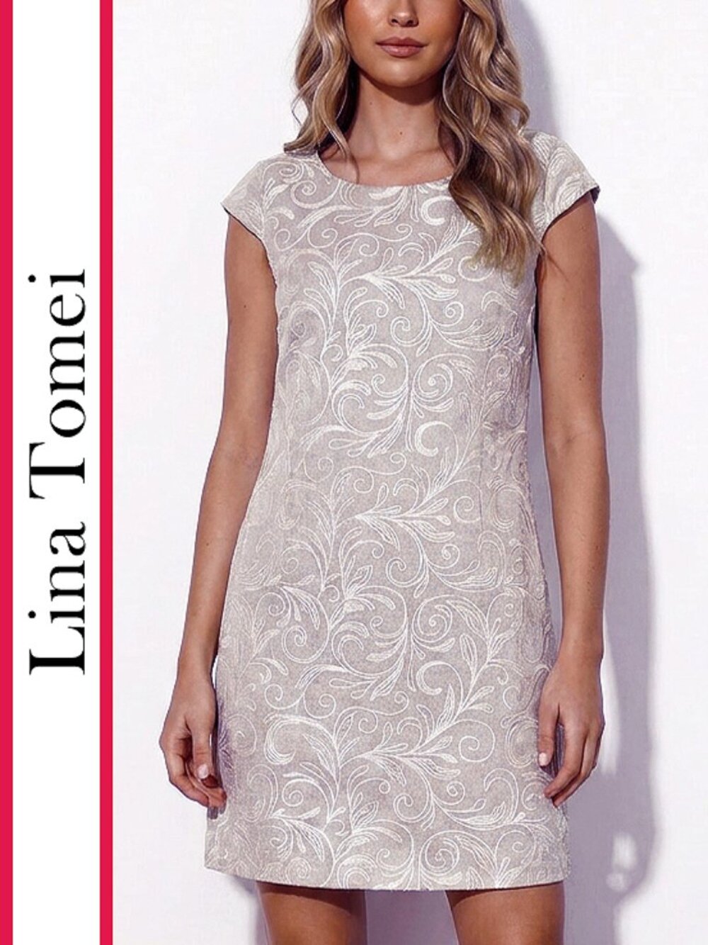 Lina Tomei | Embroidered Italian Linen Shift Dress